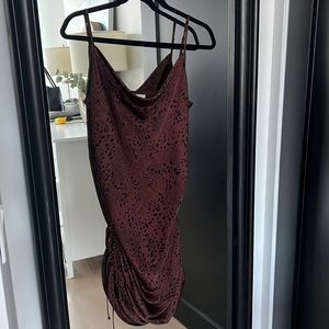 Leopard silk slip dress